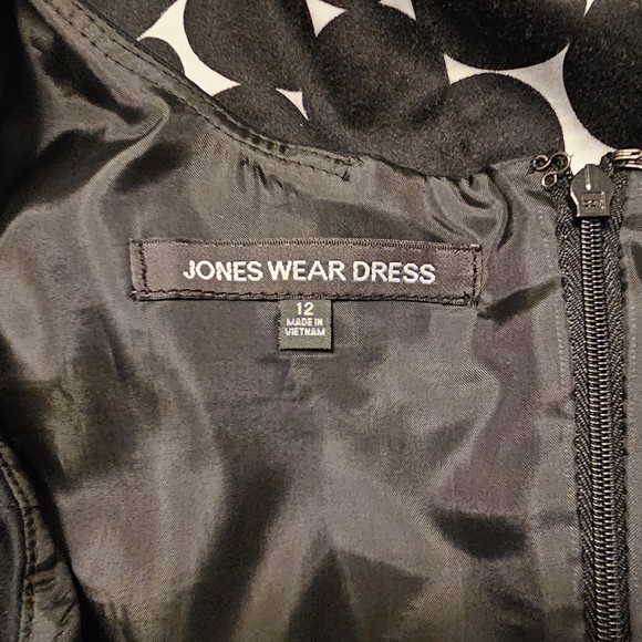 Jones Wear Dress Black and White Cotton Polka Dot Dress Size 12 - Picture 4 of 4